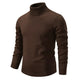 Men's plain long-sleeve turtleneck sweater with ribbed trims