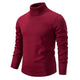 Men's plain long-sleeve turtleneck sweater with ribbed trims