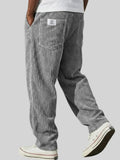 Men's straight-leg corduroy trousers with side and rear pockets