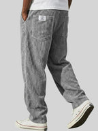 Men's straight-leg corduroy trousers with side and rear pockets