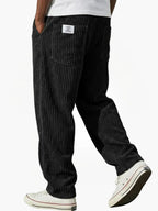 Men's straight-leg corduroy trousers with side and rear pockets