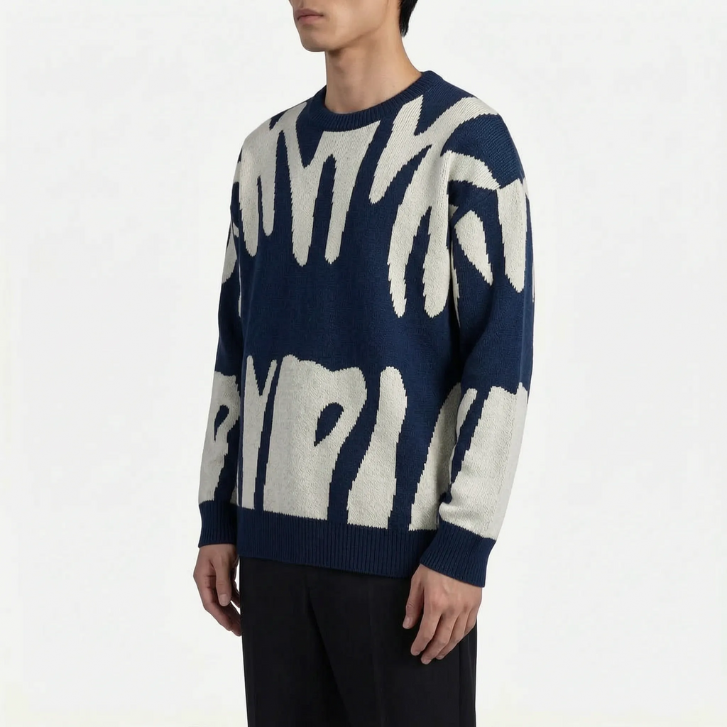 Graphyx  - Men's Relaxed Abstract Graphic Jumper Casual Weekend Wear