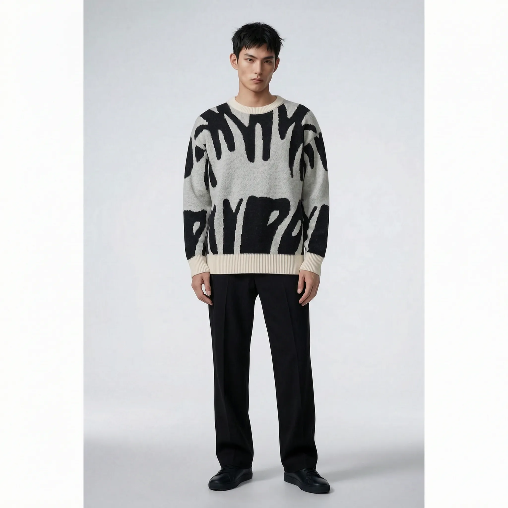 Graphyx  - Men's Relaxed Abstract Graphic Jumper Casual Weekend Wear
