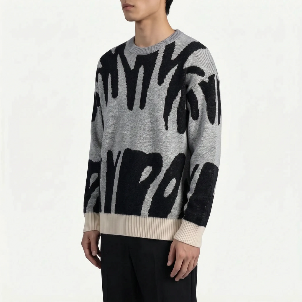 Graphyx  - Men's Relaxed Abstract Graphic Jumper Casual Weekend Wear