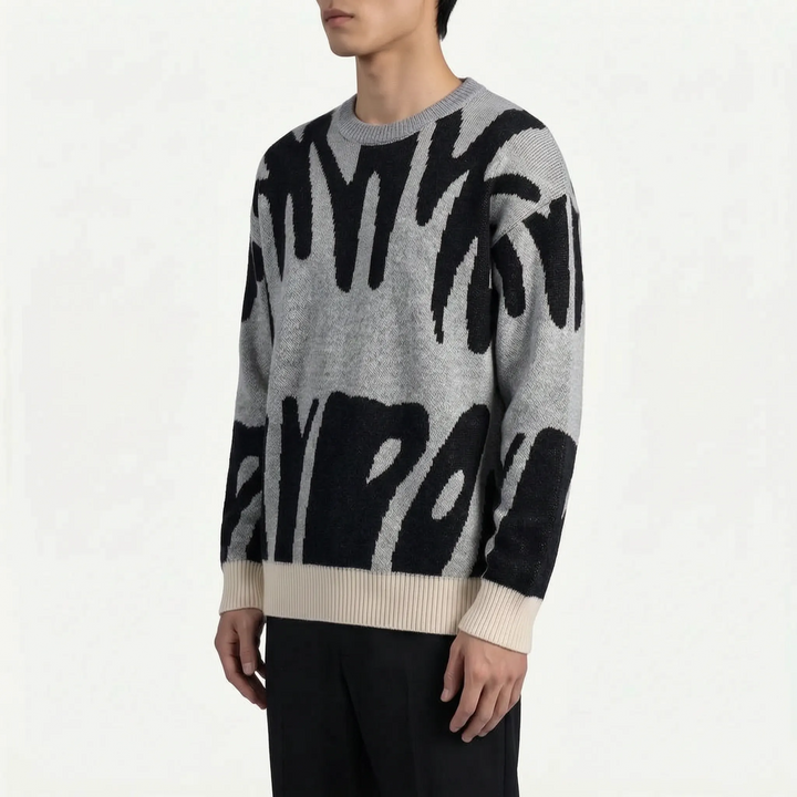 Graphyx  - Men's Relaxed Abstract Graphic Jumper Casual Weekend Wear