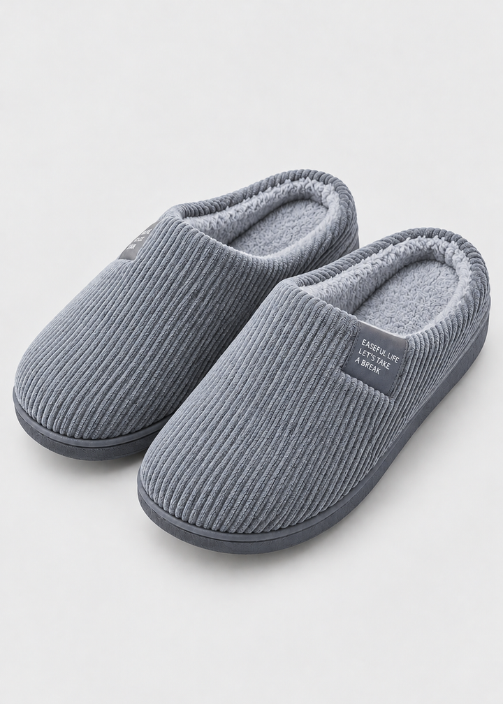 Men's Plush Lined Corduroy Slippers