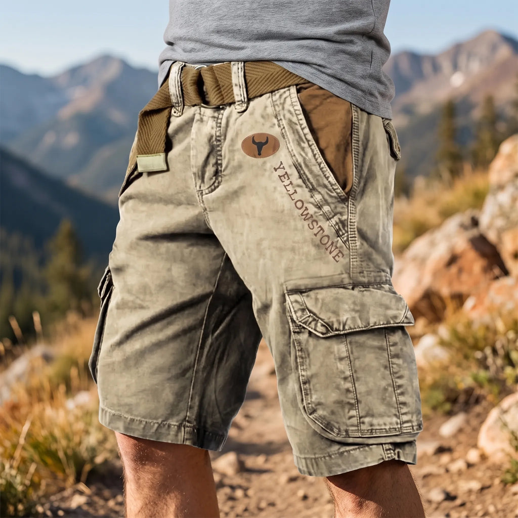 Gritox  - Rugged Vintage-Inspired Cargo Shorts Outdoor Excursions