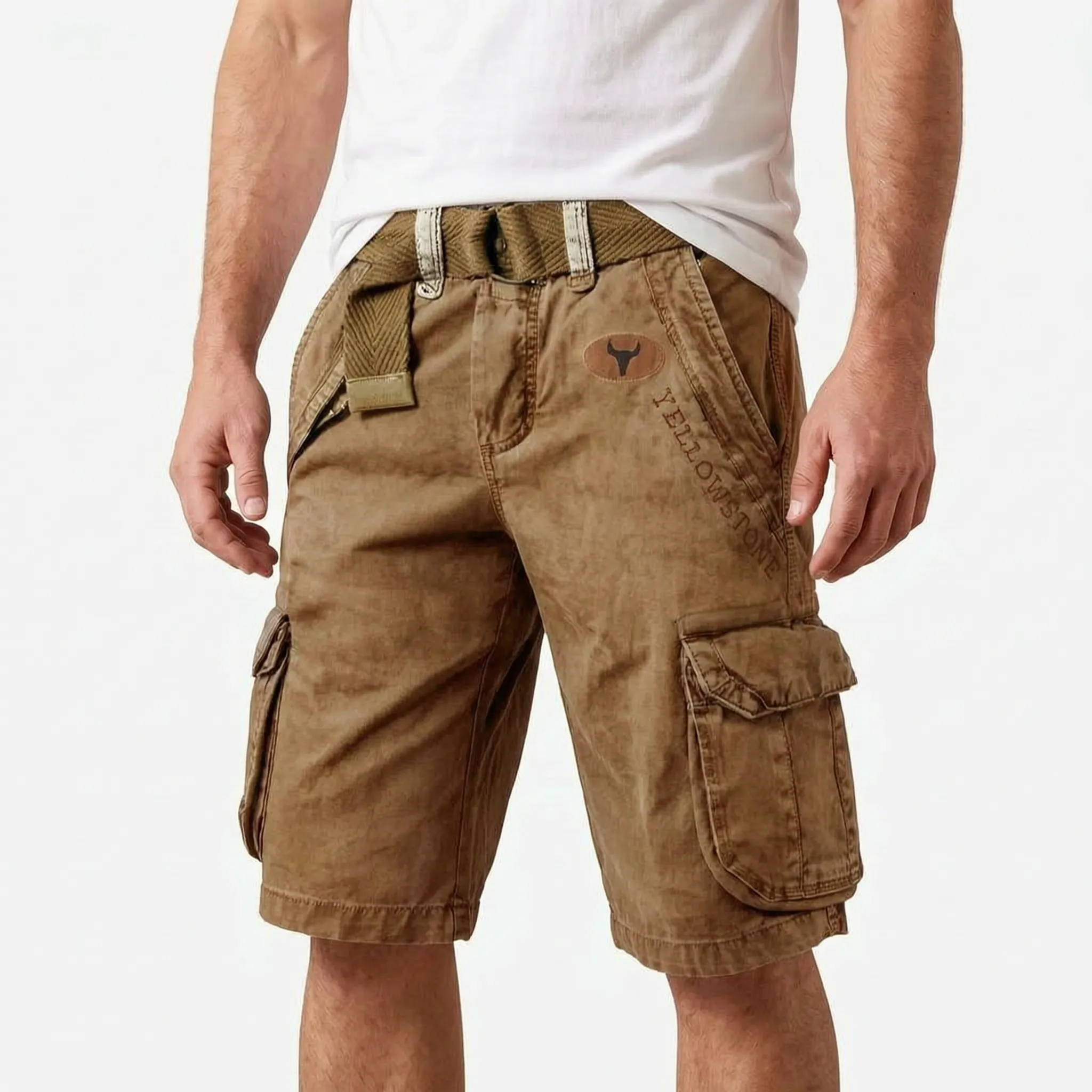 Gritox  - Rugged Vintage-Inspired Cargo Shorts Outdoor Excursions