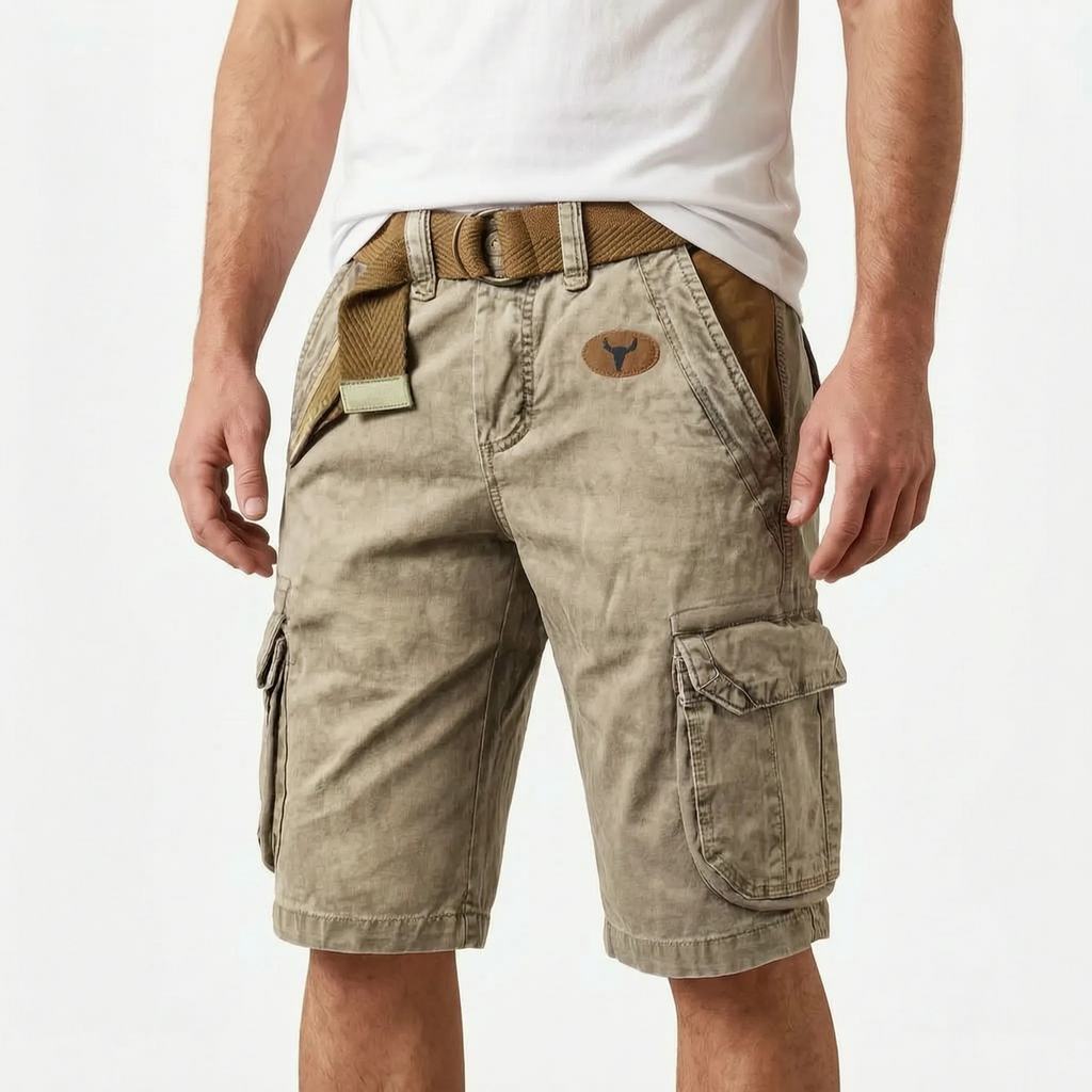 Gritox  - Rugged Vintage-Inspired Cargo Shorts Outdoor Excursions
