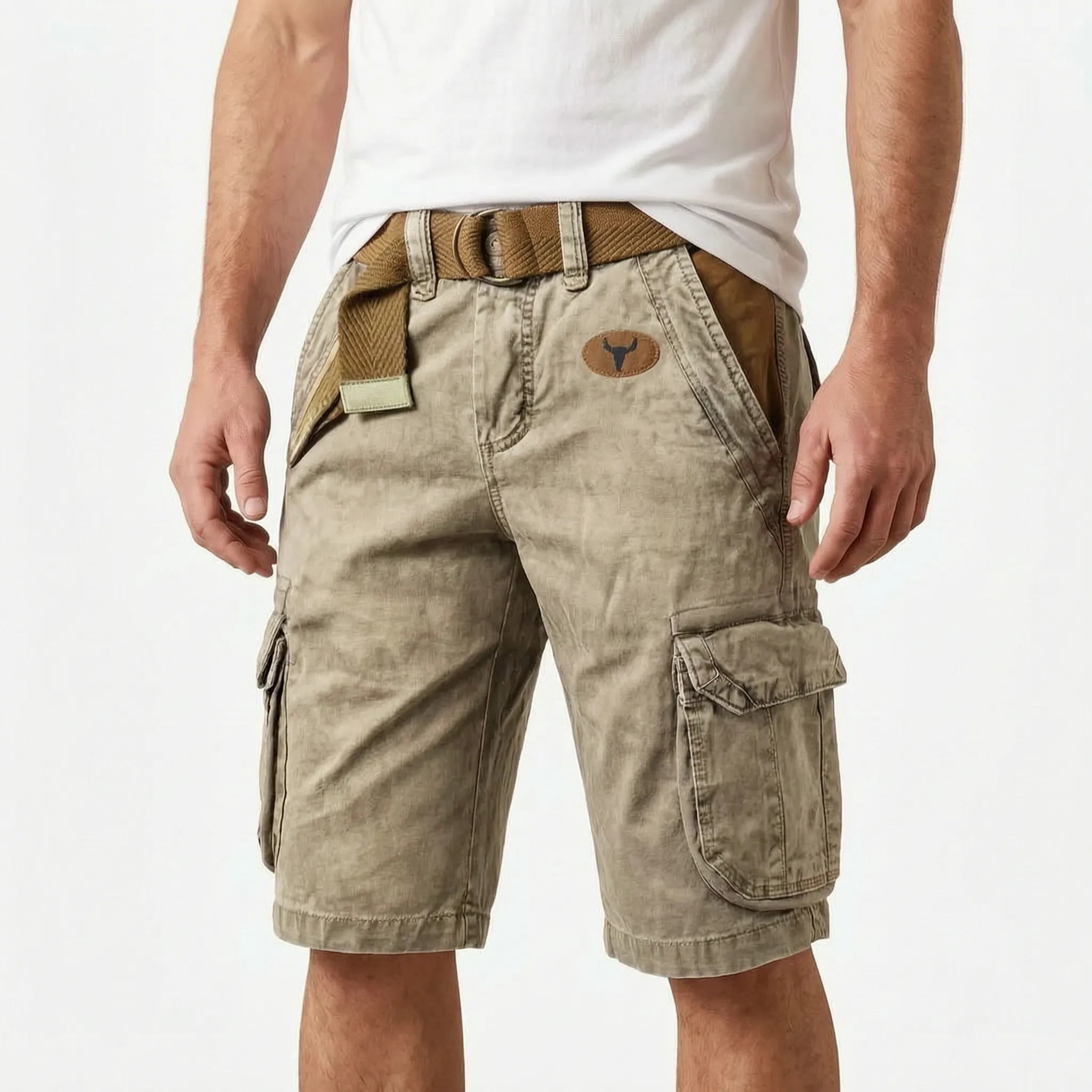 Gritox  - Rugged Vintage-Inspired Cargo Shorts Outdoor Excursions