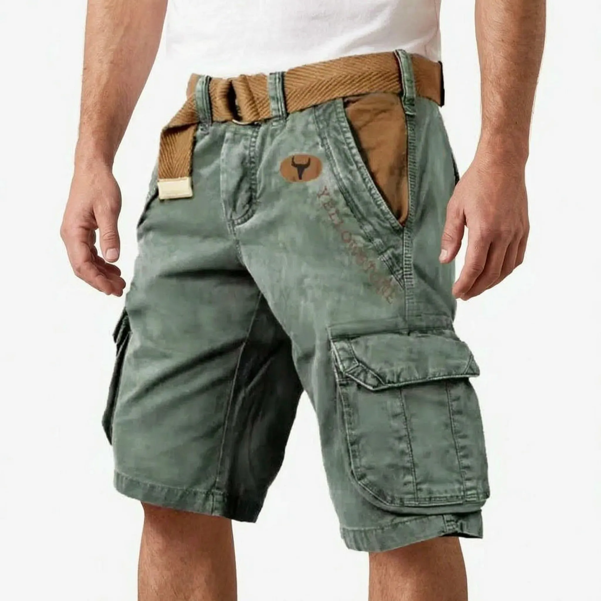 Gritox  - Rugged Vintage-Inspired Cargo Shorts Outdoor Excursions