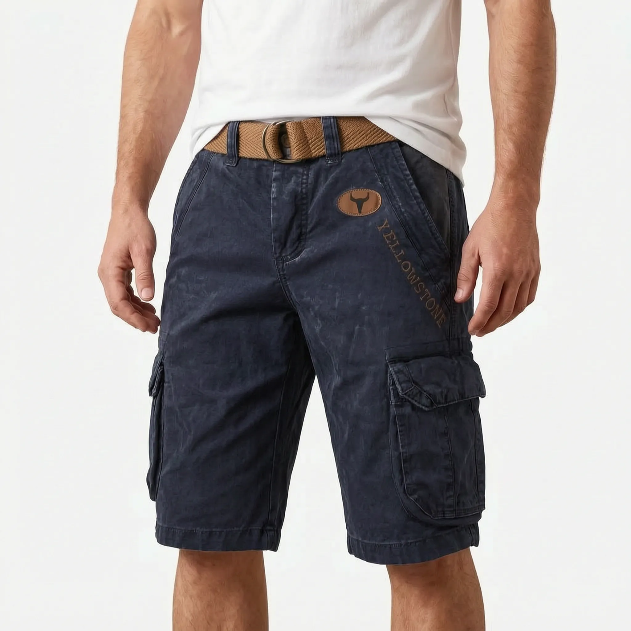 Gritox  - Rugged Vintage-Inspired Cargo Shorts Outdoor Excursions