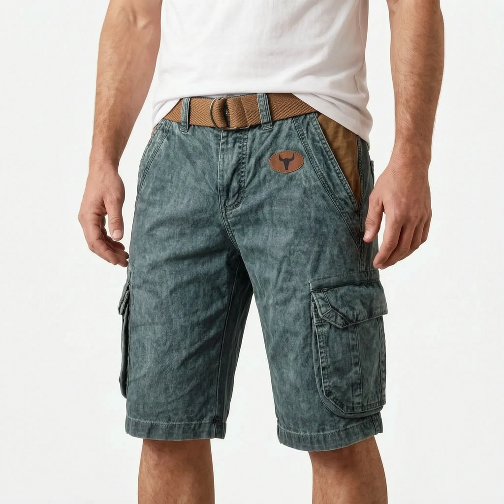 Gritox  - Rugged Vintage-Inspired Cargo Shorts Outdoor Excursions