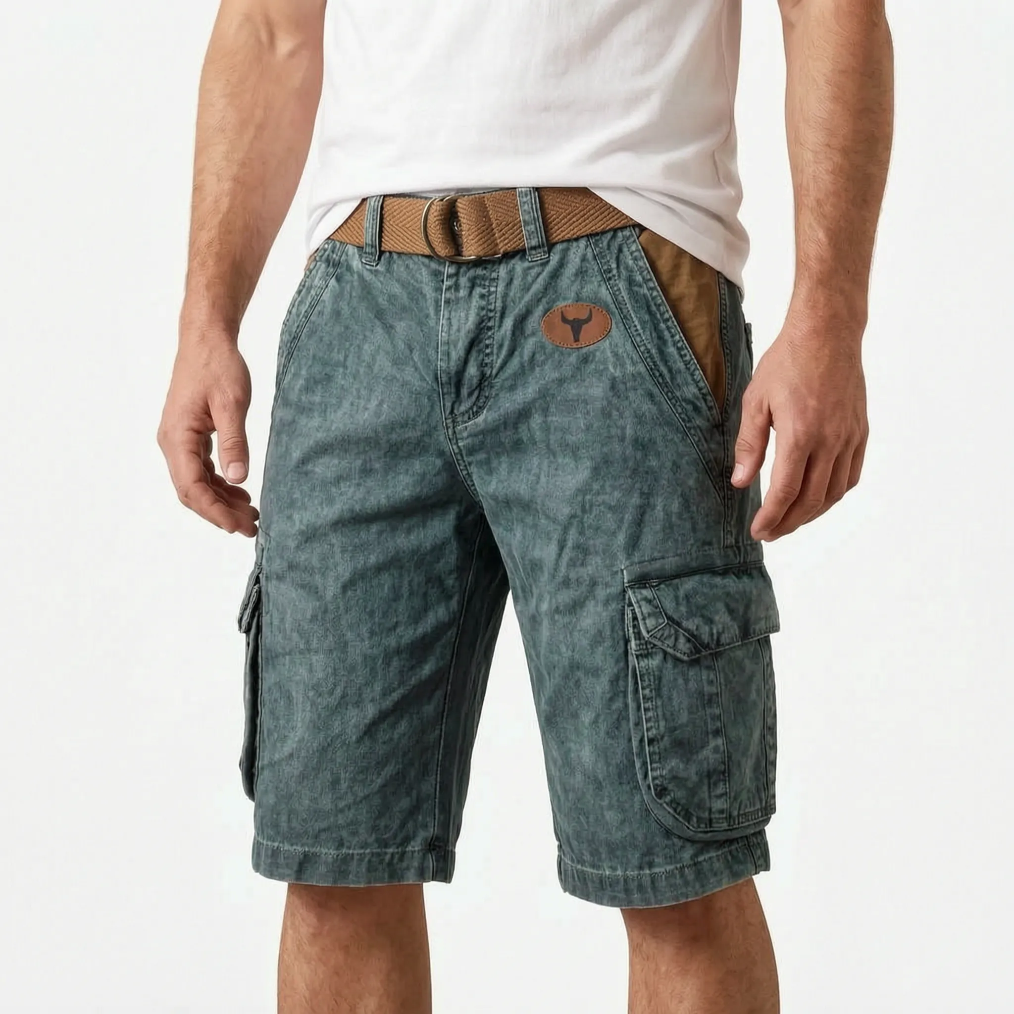 Gritox  - Rugged Vintage-Inspired Cargo Shorts Outdoor Excursions