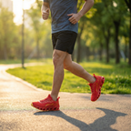 Men's lace-up running trainers with sculpted soles