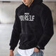 Unisex hooded sweatshirt with front text and kangaroo pocket