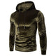 Men's long-sleeve velour hoodie with drawstring hood