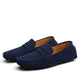 Men's slip-on penny loafers with moc toe stitching and strap detail
