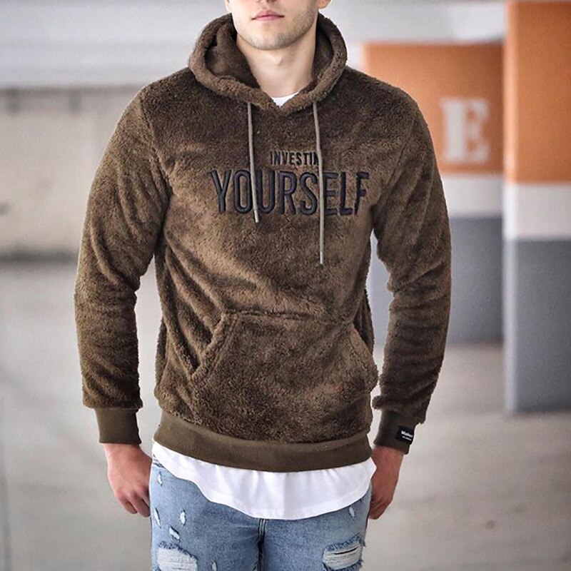 Unisex hooded sweatshirt with front text and kangaroo pocket