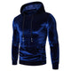 Men's long-sleeve velour hoodie with drawstring hood