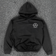 Black hooded hoodie with white Mercedes-Benz Championship chest logo and front kangaroo pocket