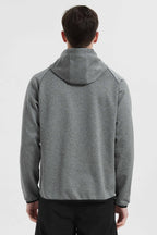 Men's half-zip hooded sweatshirt with long sleeves and kangaroo pocket