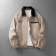 Corduroy zip jacket with contrasting collar and front pockets