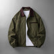 Corduroy zip jacket with contrasting collar and front pockets