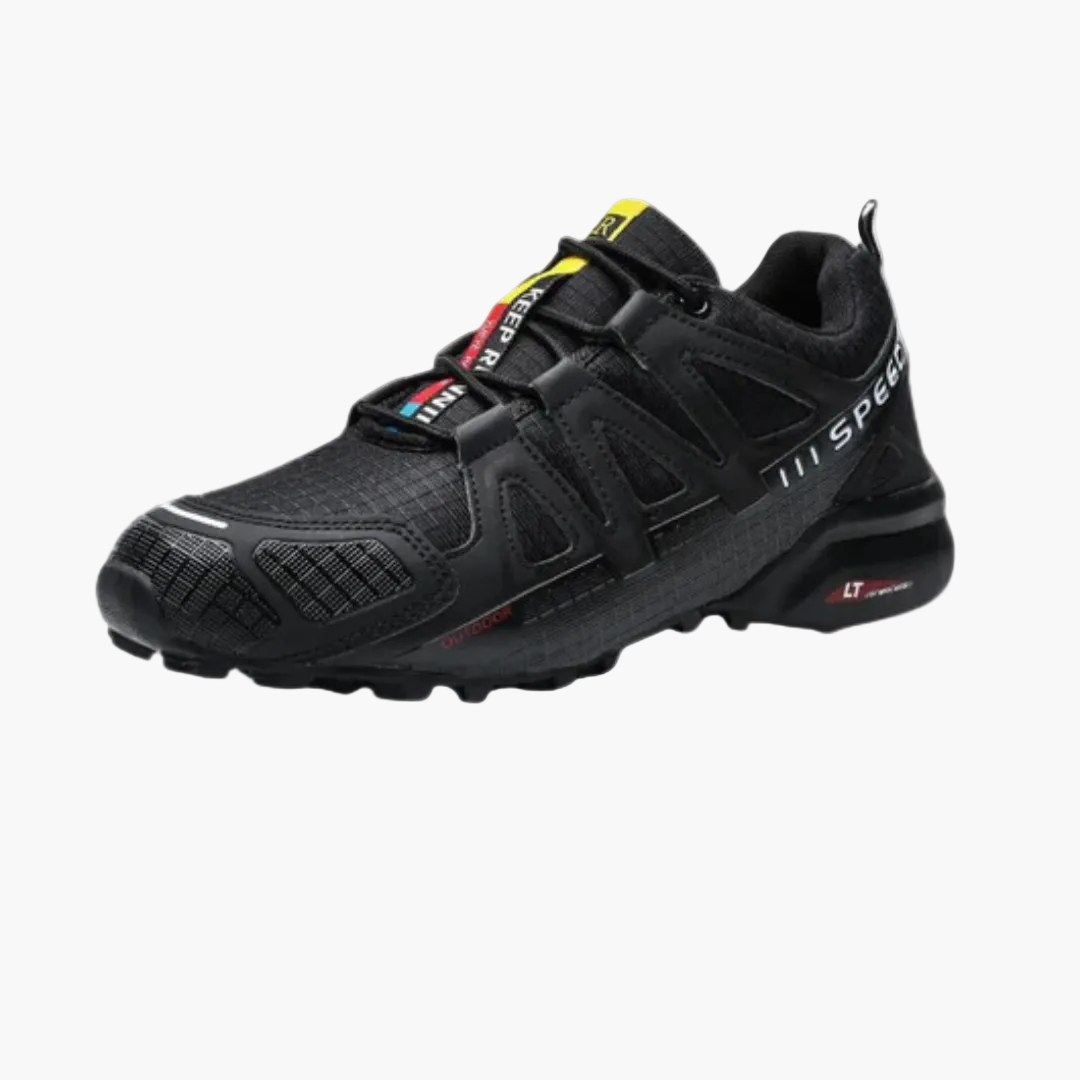 Men's low-top running sneaker with lace-up front and textured sole