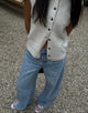 Women's knitted sleeveless cardigan vest with button front