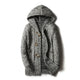 Hooded knitted cardigan with toggle fastenings, long sleeves and front pockets