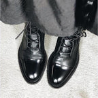 Women's tall lace-up boots with almond toes and block heels