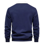Men's long sleeve knit polo sweater with contrasting collar