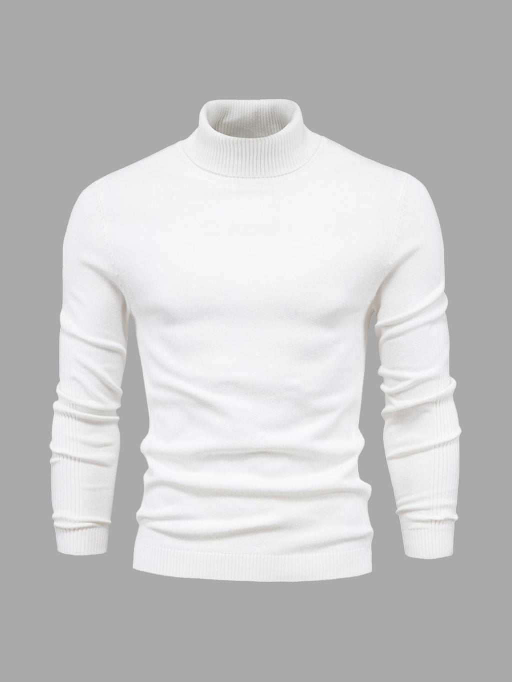 Men's ribbed turtleneck sweater with long sleeves