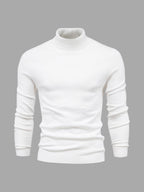 Men's ribbed turtleneck sweater with long sleeves