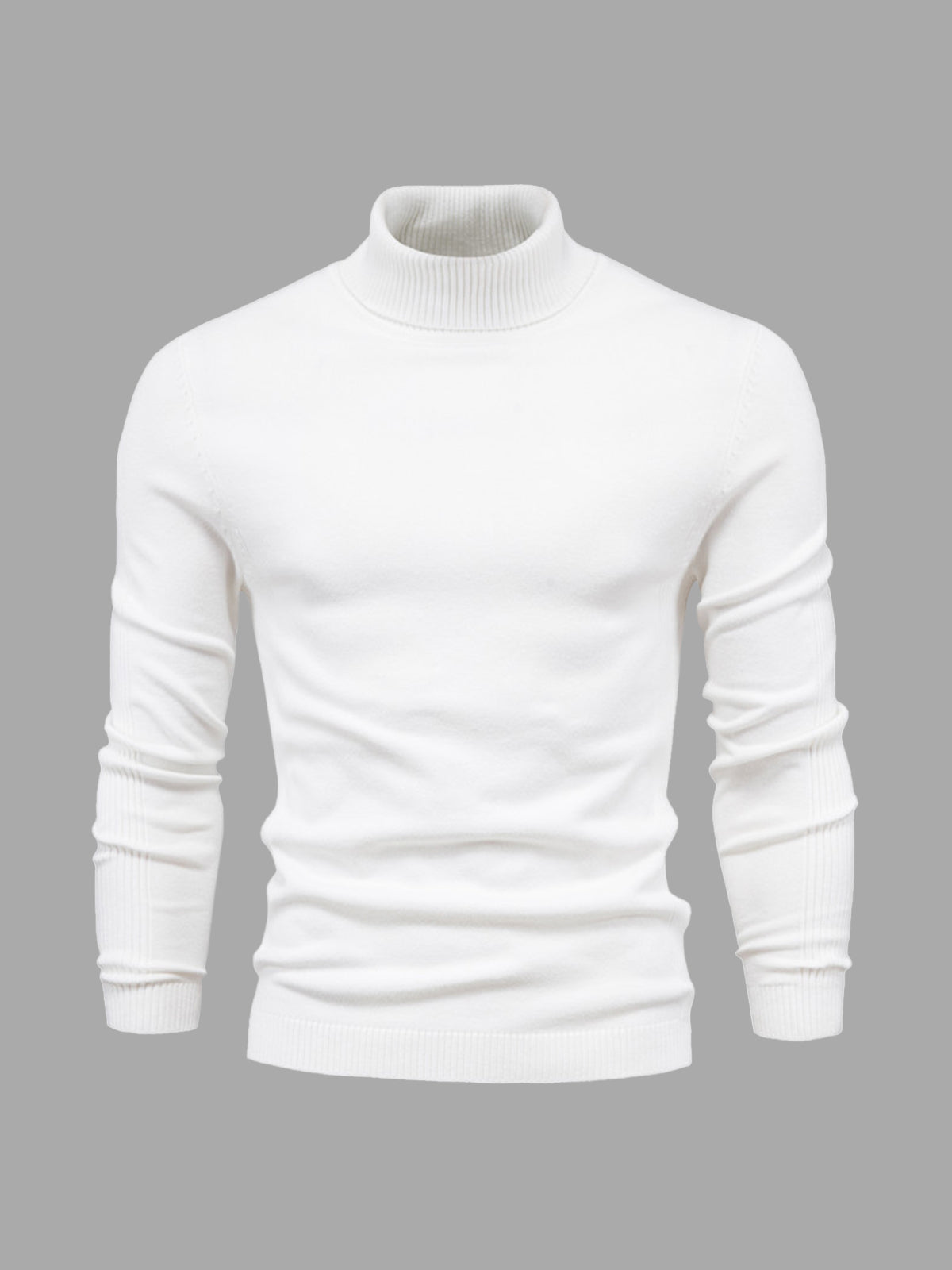 Men's ribbed turtleneck sweater with long sleeves