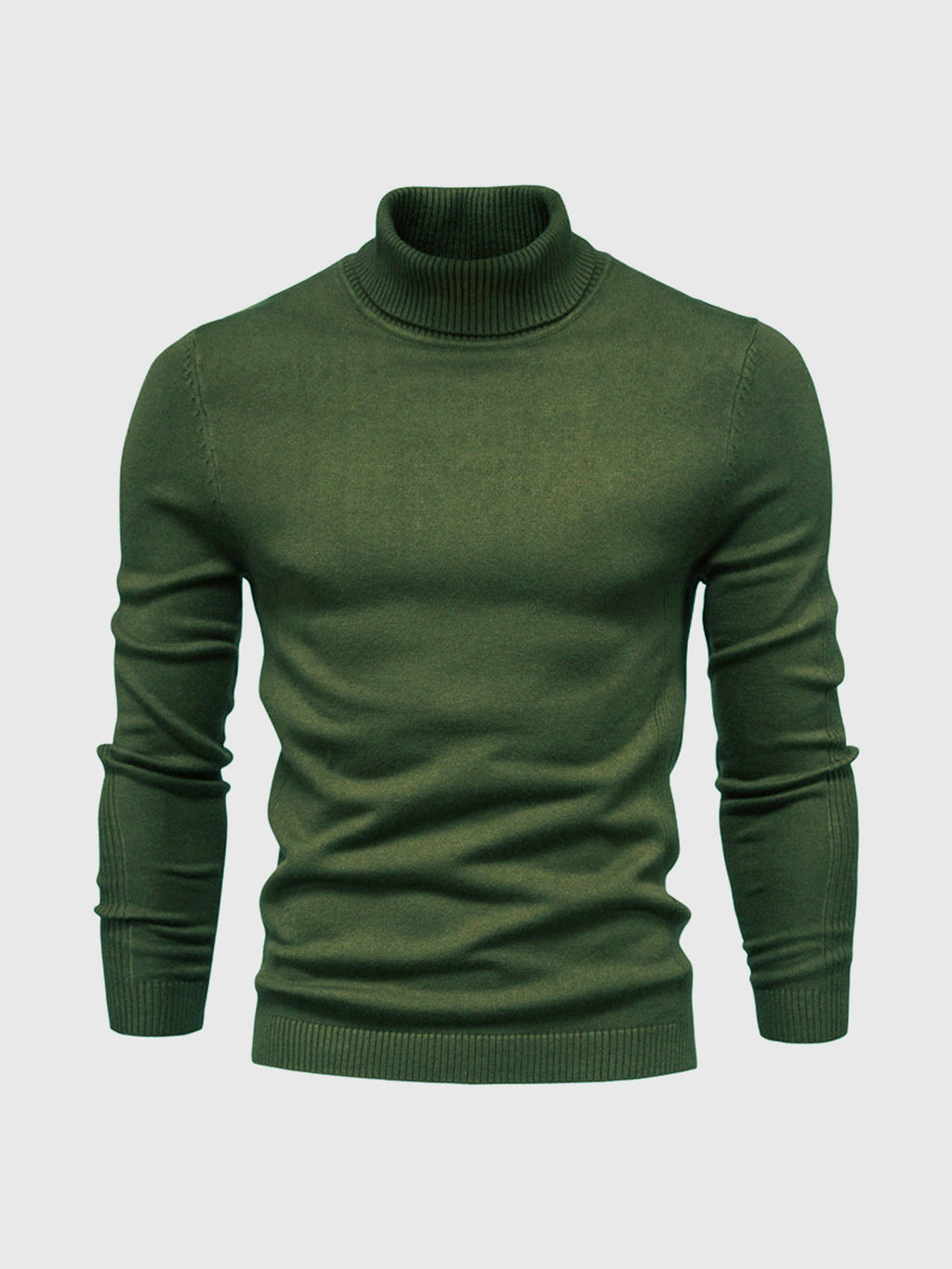 Men's ribbed turtleneck sweater with long sleeves