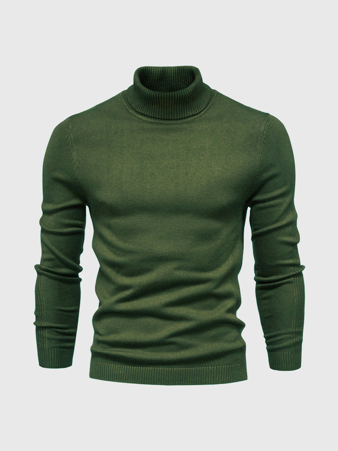 Men's ribbed turtleneck sweater with long sleeves
