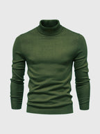 Men's ribbed turtleneck sweater with long sleeves