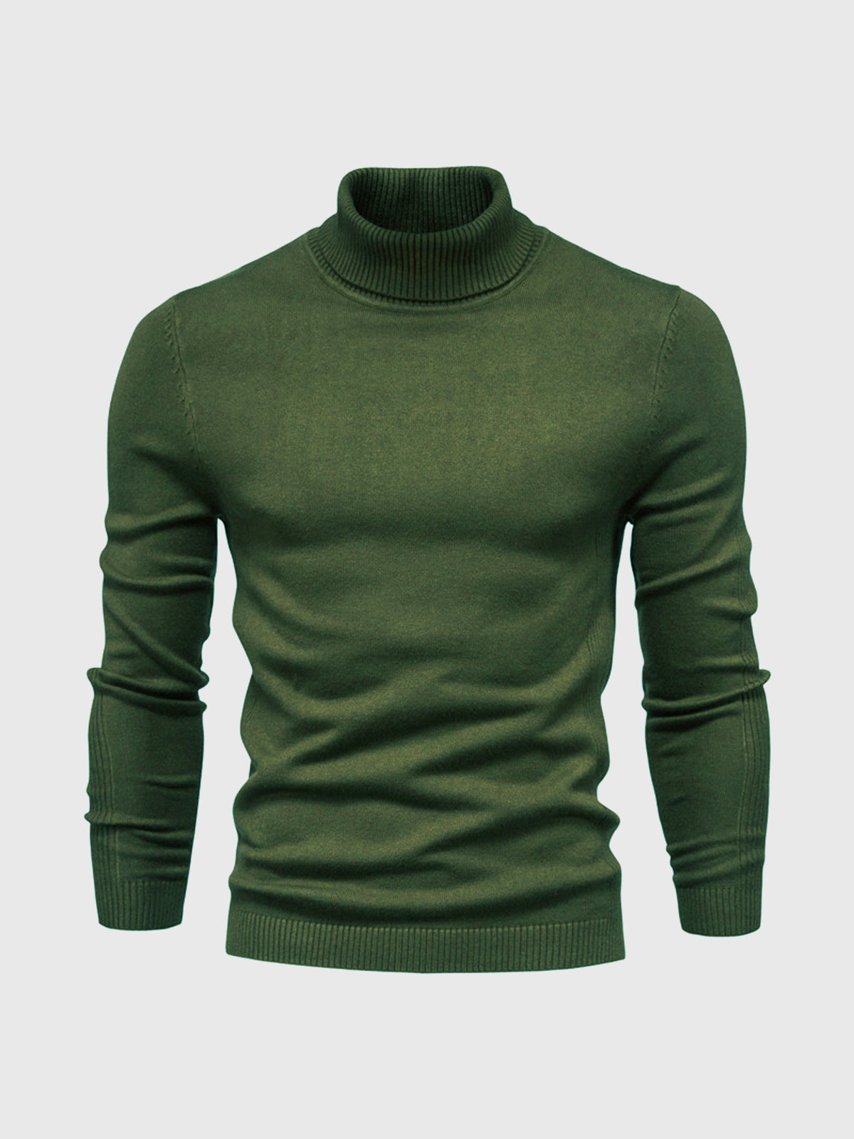 Men's ribbed turtleneck sweater with long sleeves