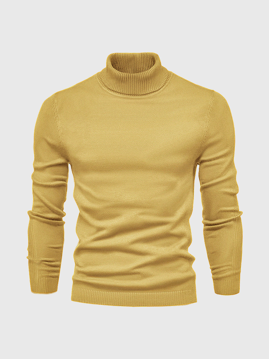 Men's ribbed turtleneck sweater with long sleeves