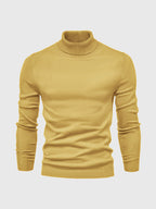 Men's ribbed turtleneck sweater with long sleeves