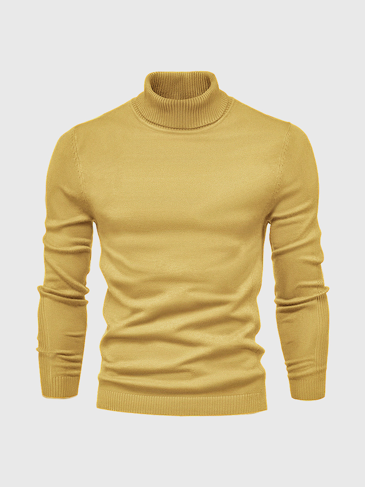 Men's ribbed turtleneck sweater with long sleeves
