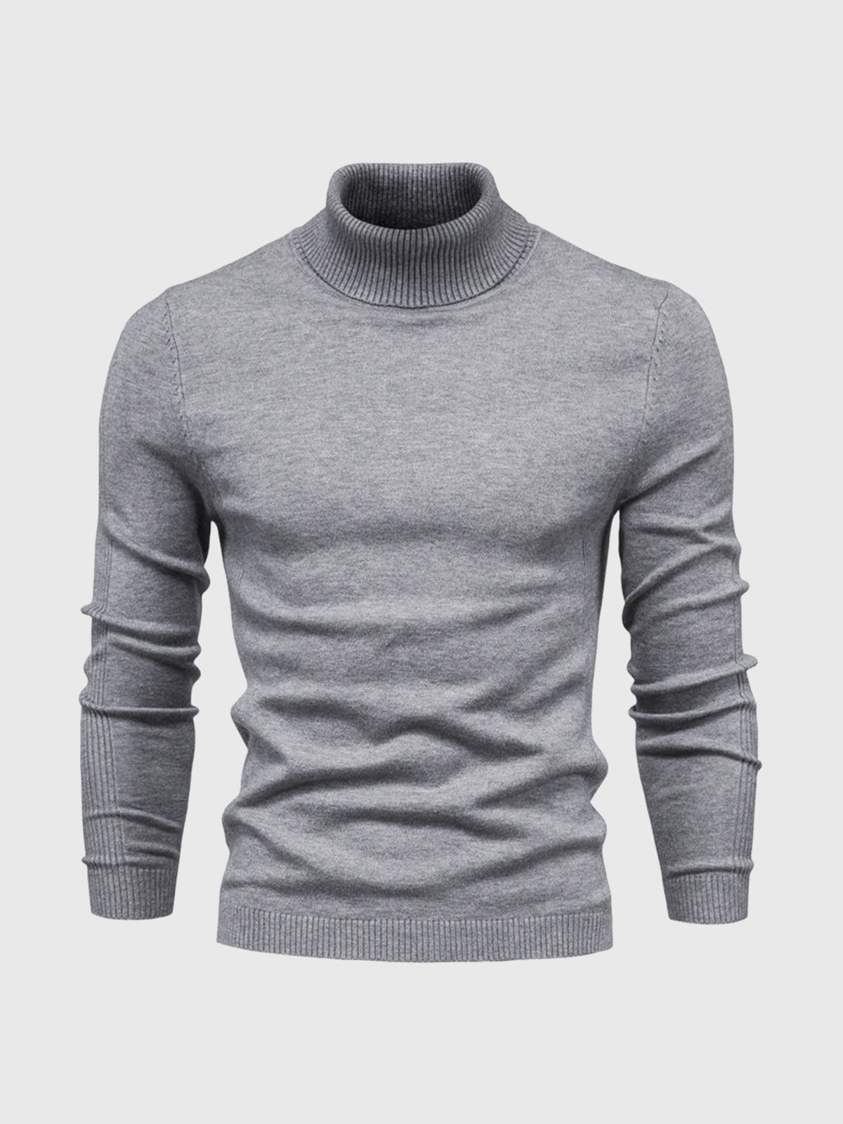 Men's ribbed turtleneck sweater with long sleeves
