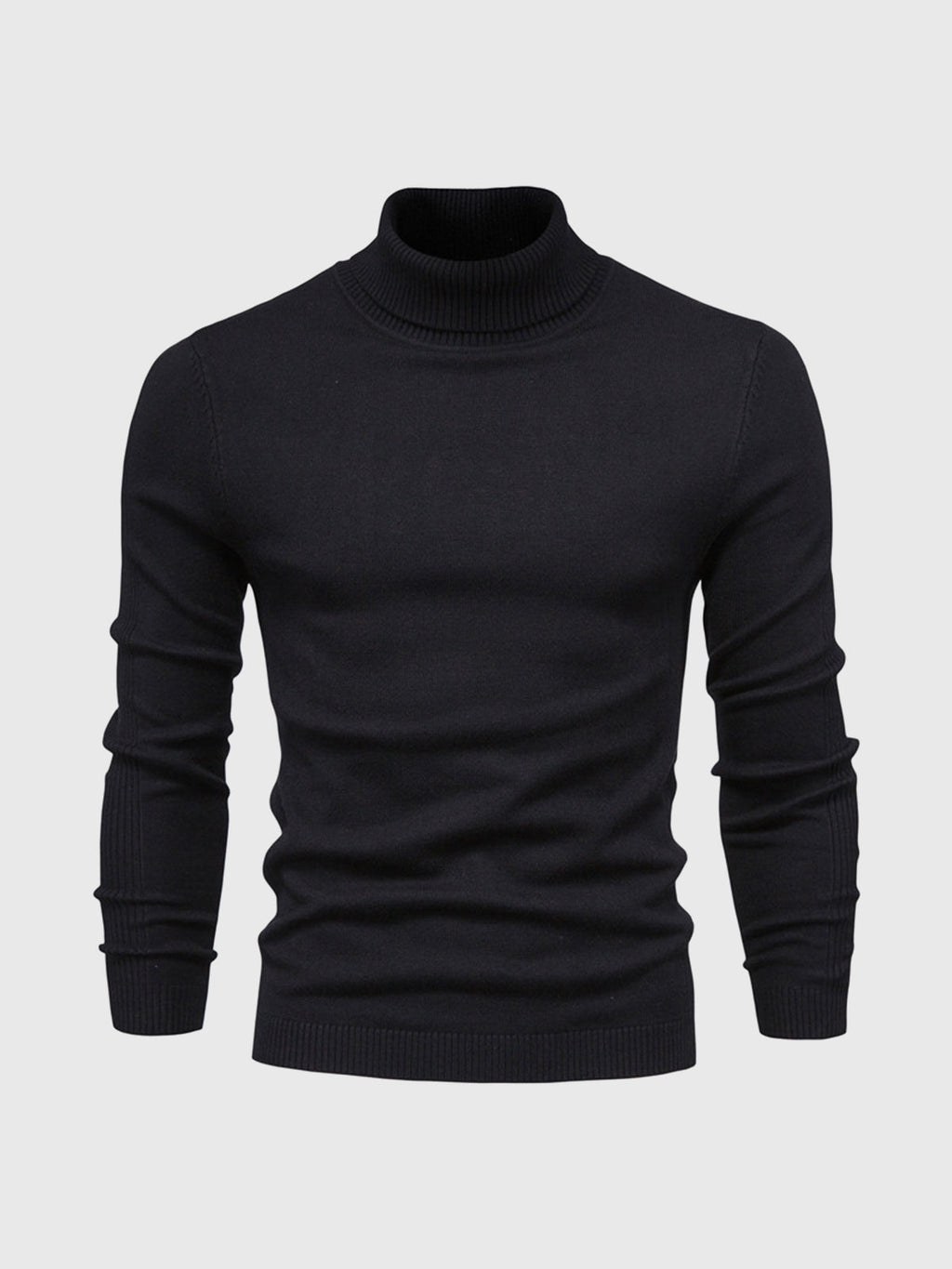Men's ribbed turtleneck sweater with long sleeves