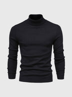 Men's ribbed turtleneck sweater with long sleeves