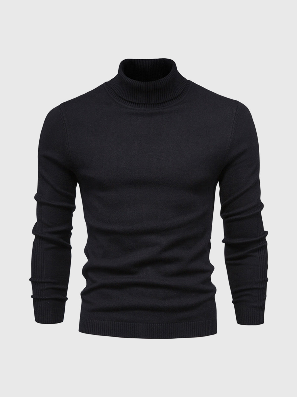 Men's ribbed turtleneck sweater with long sleeves