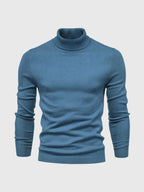 Men's ribbed turtleneck sweater with long sleeves