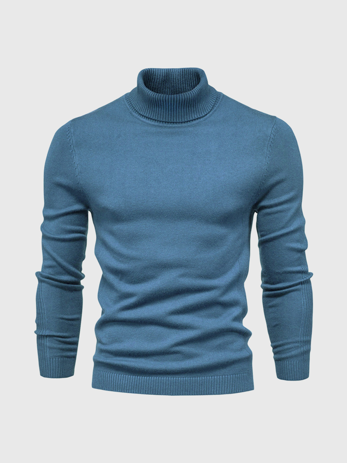 Men's ribbed turtleneck sweater with long sleeves
