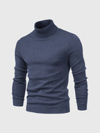 Men's ribbed turtleneck sweater with long sleeves